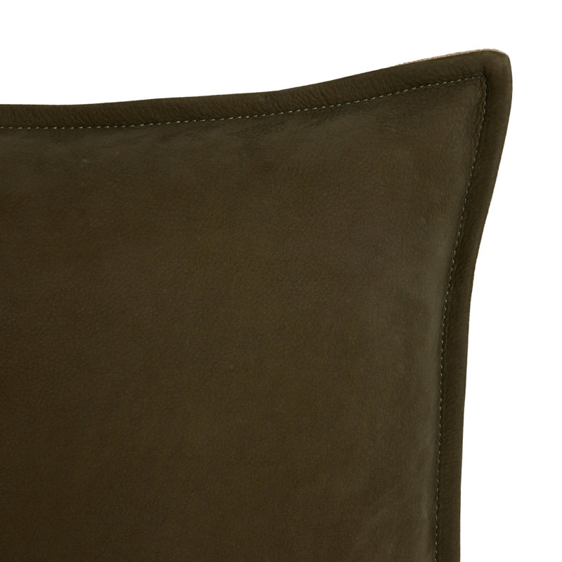 Trenton Pillow Cover & Insert, Nubuck Olive/Laughlin Natural, Square 23"
