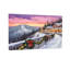 Christmas Winter Sunset Mountain Cabin Christmas Scene-1260064514
