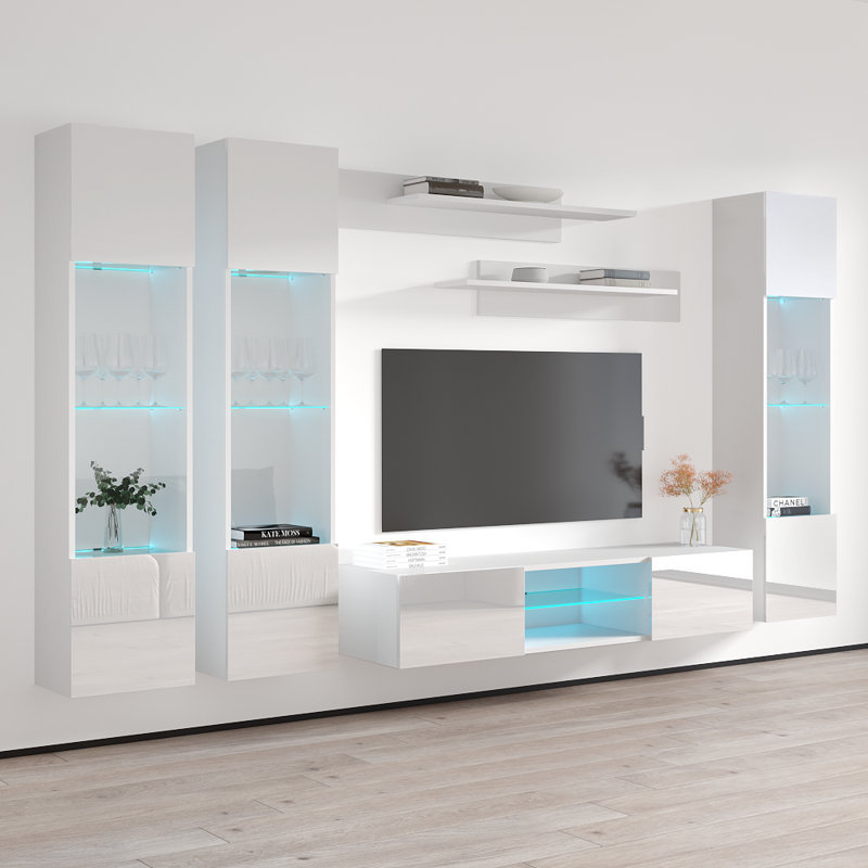 Meuble audio-vidéo flottant Fly, Blanc
