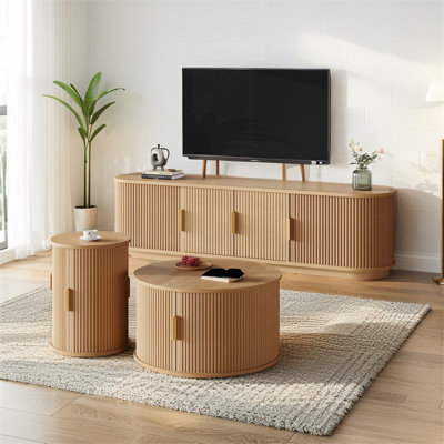 Coffee Table Set With TV Stand for TVs up to 75" by Latitude Run