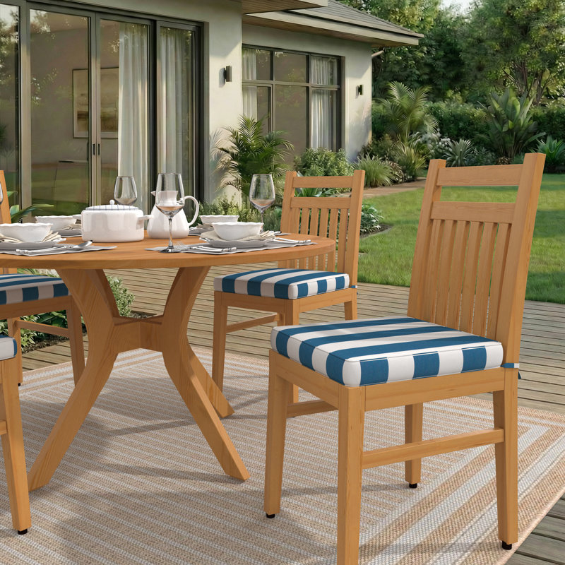 Sunbrella Indoor/Outdoor Dining Chair Cushion, 16" W x 16" D, Sunbrella® Cabana Regatta