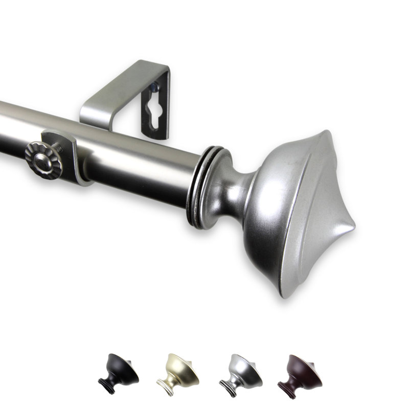 Tringle à rideaux simple Moffat, Nickel satiné, l 160 po à 240 po