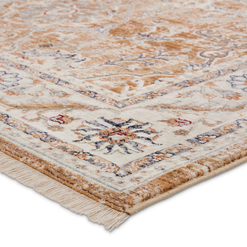 Tapis oriental brun en polypropylène tissé à la machine Daltry, Rectangle de 5 pi x 8 pi