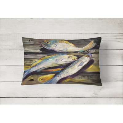Fish on The Dock Indoor/Outdoor Throw Pillow