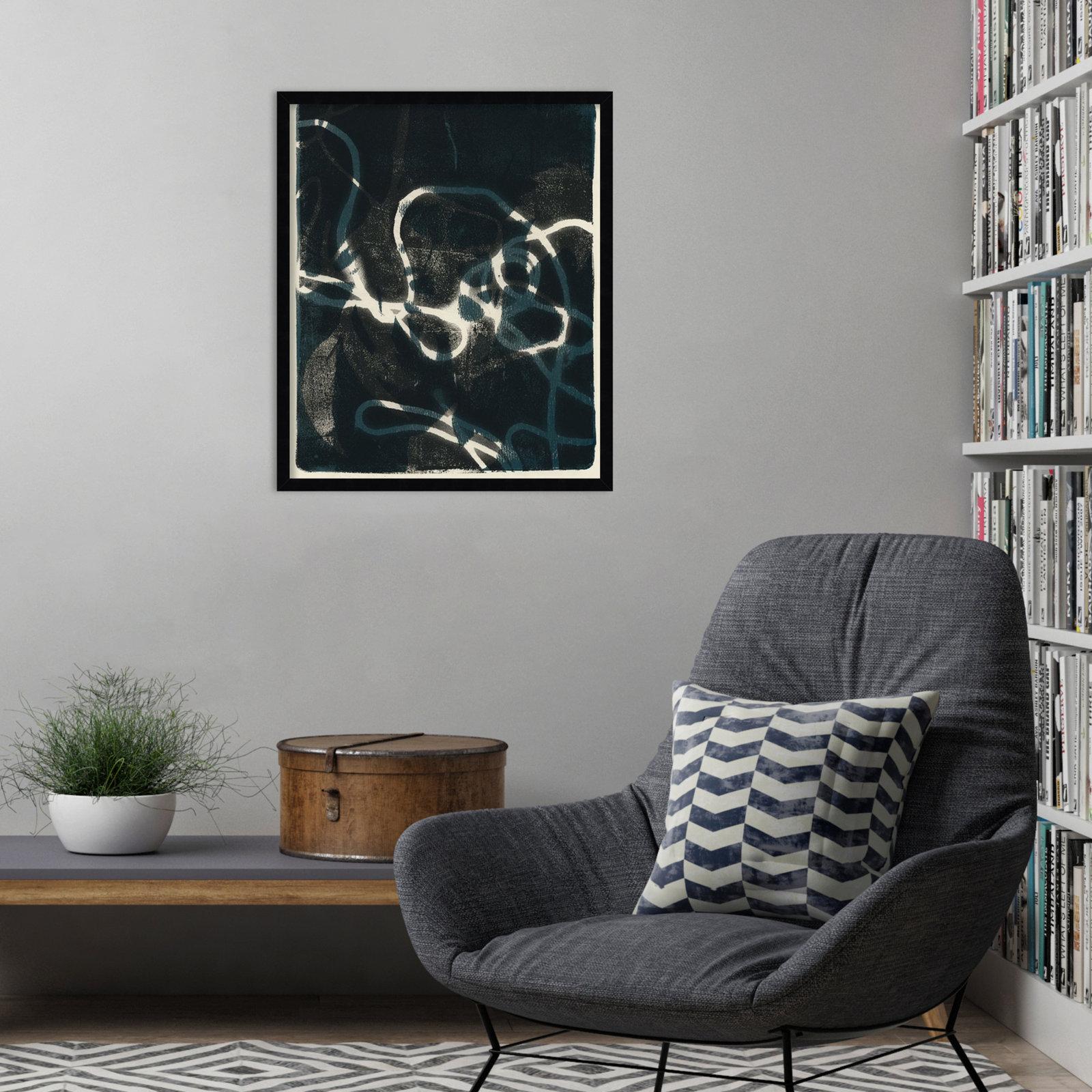 Shifting Shadows II Print by Victoria Barnes, Black, 25" H x 21" W