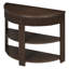 Console demi-lune Bellamy en bois massif avec tiroir et deux tablettes-134707139