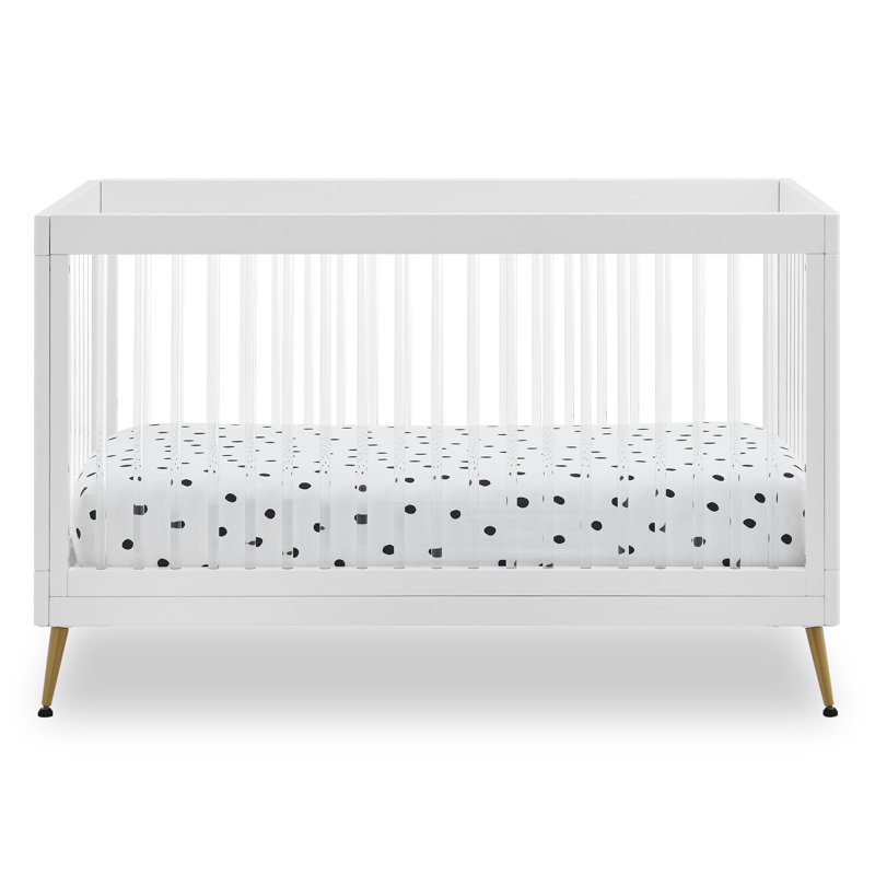 Sloane 4-in-1 Convertible Crib, White/Gold