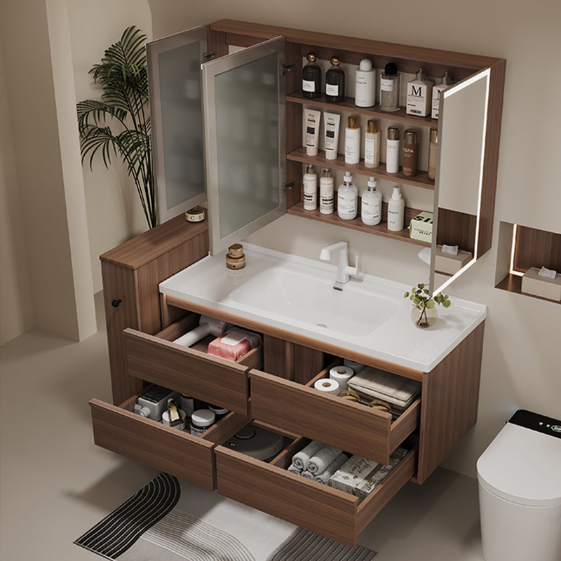 Modern simple bathroom cabinet, Brown