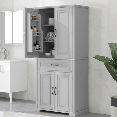 Tall Storage Cabinet, Bathroom Storage Cabinet with Doors And Drawer by Lark Manor