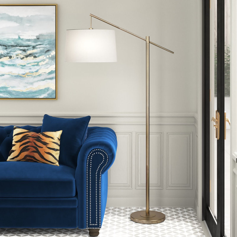 John-Stephan 69" Floor Lamp, Plated Gold, White