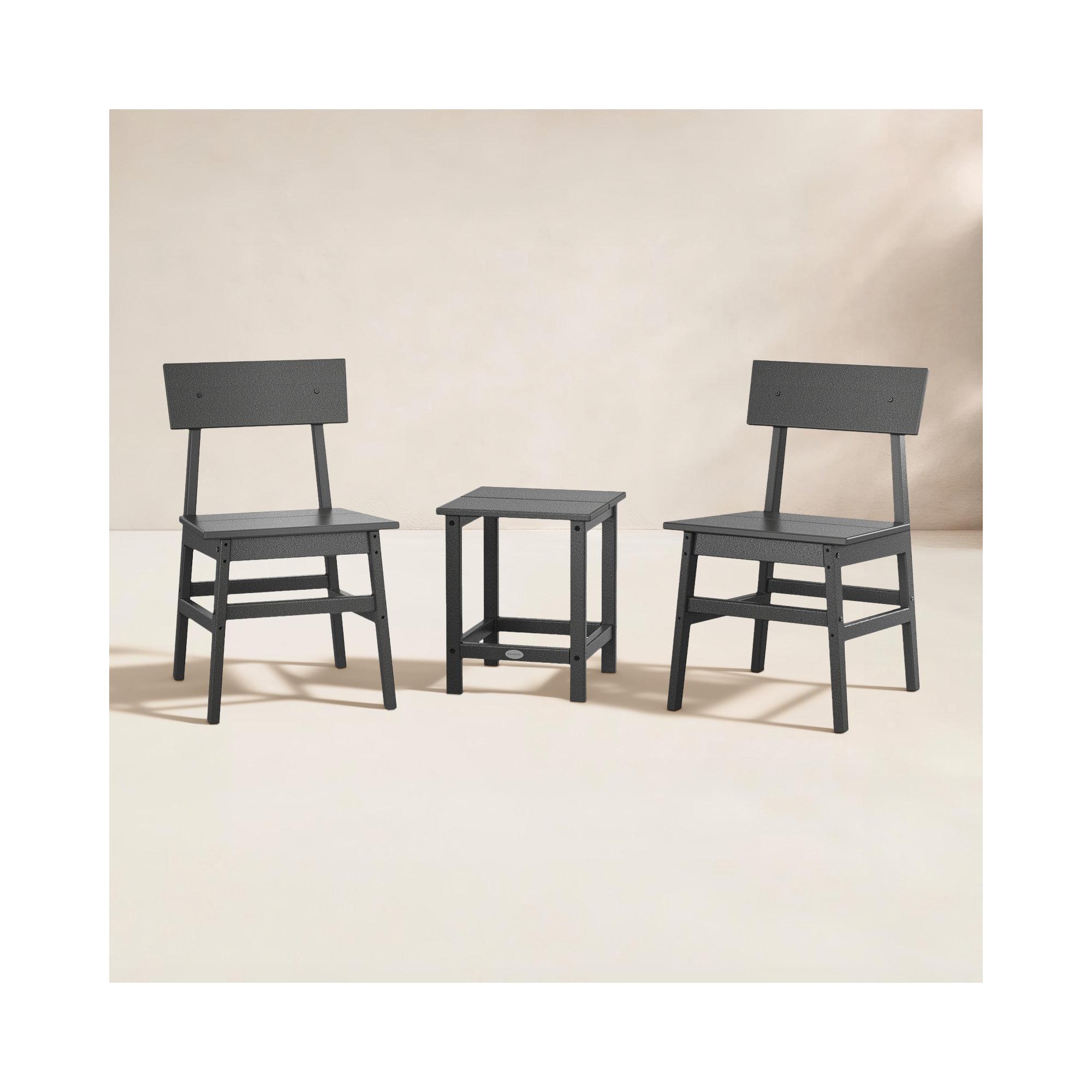 POLYWOOD x AllModern Chair 3-Piece Seating Set, Black