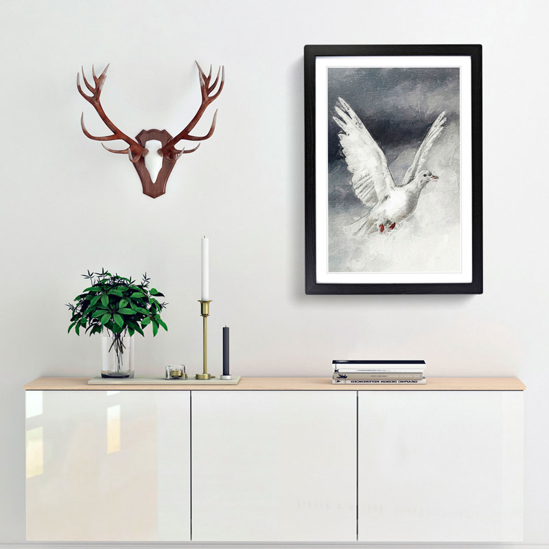Flying Dove - Framed Print, Black Framed, 48cm H x 36cm W x 2cm D