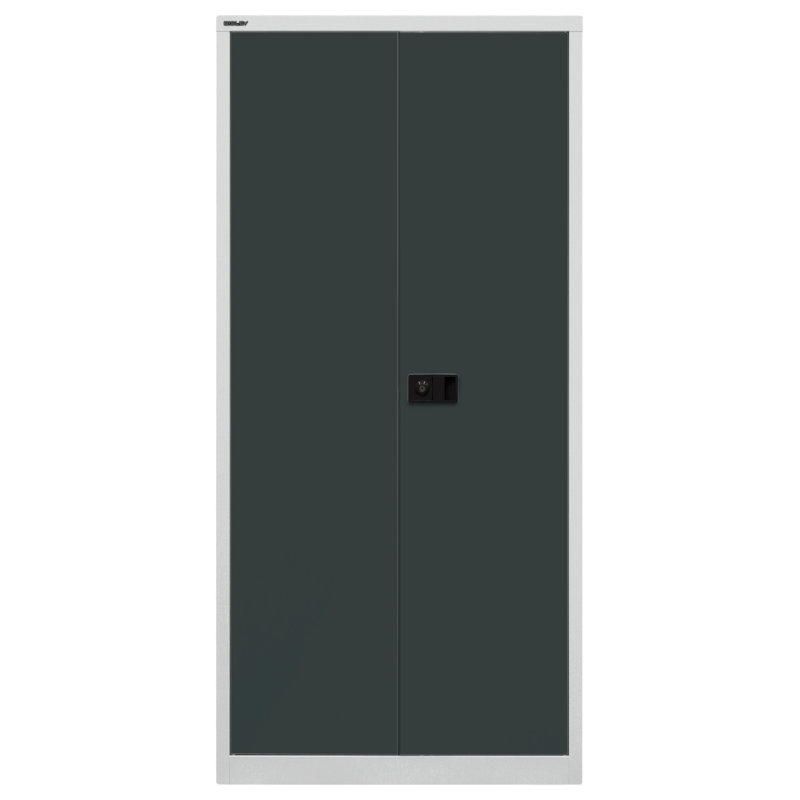 Universal 2 Door Storage Cabinet, White/Grey, 195cm H x 91.4cm W x 40cm D, Galvanised