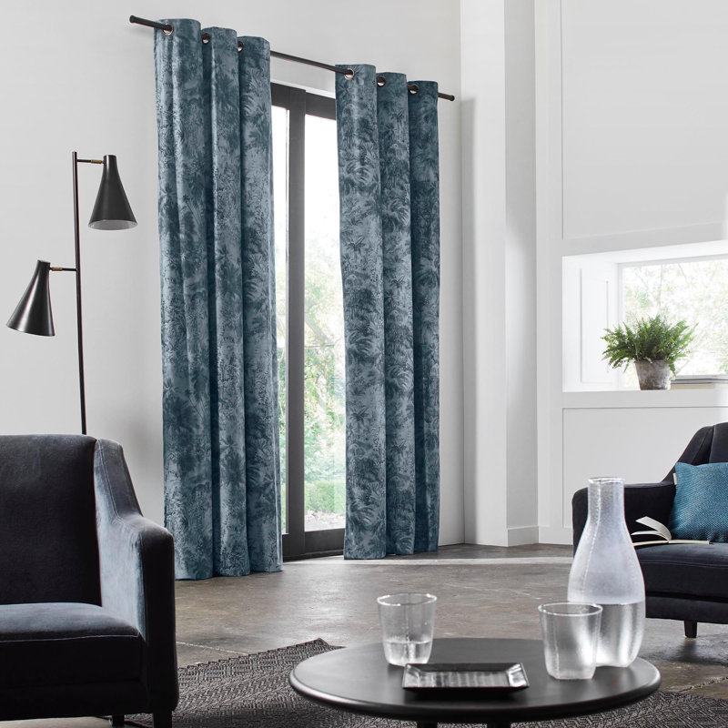 Kali Room Darkening Single Curtain Panel, Green, 200 W x 270 D cm