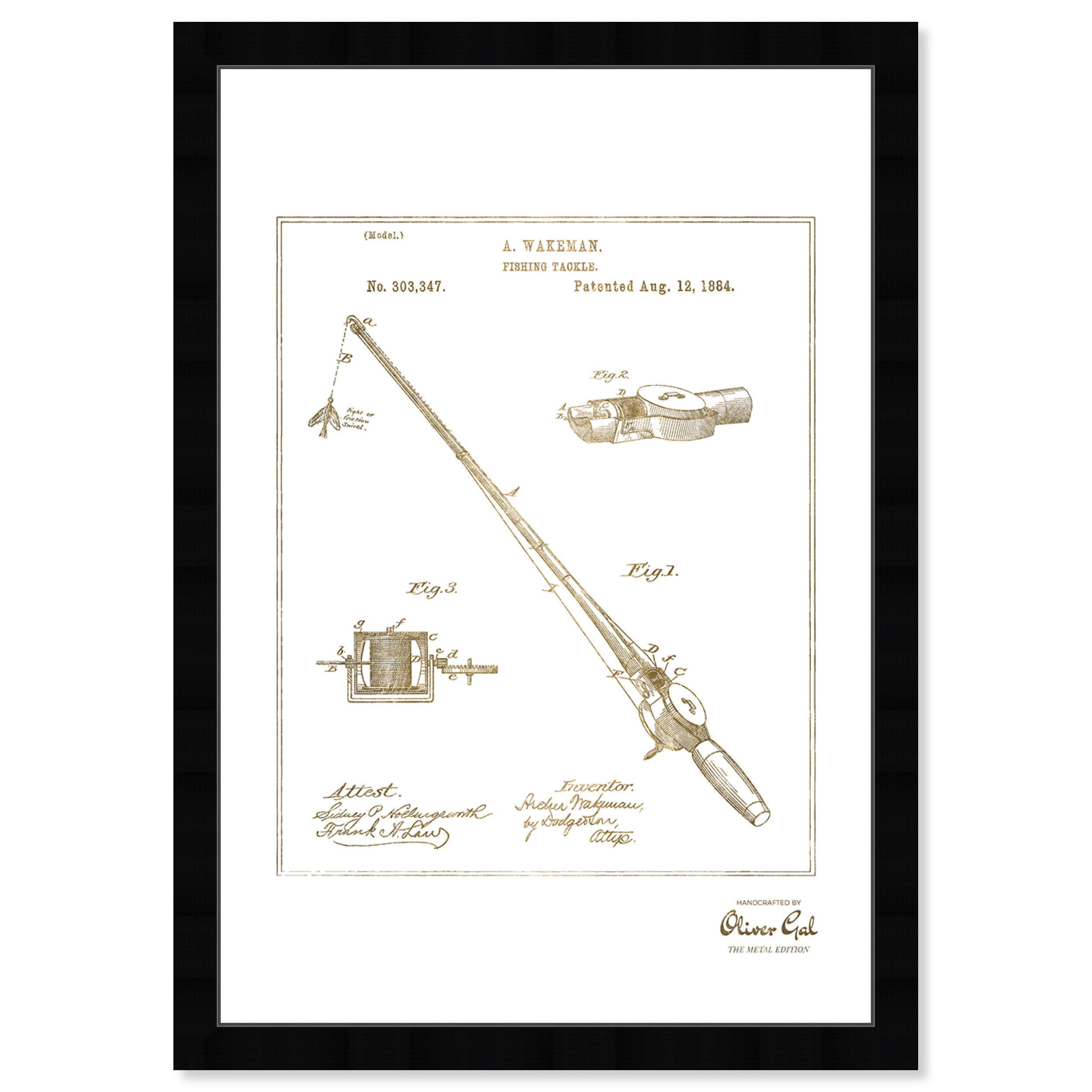 East Urban Home Fishing Rod 1884 - Single Picture Frame Art Prints