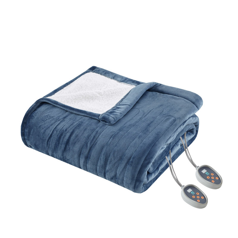 Couverture chauffante Gracie Mills Trevor, Grand lit, Gris