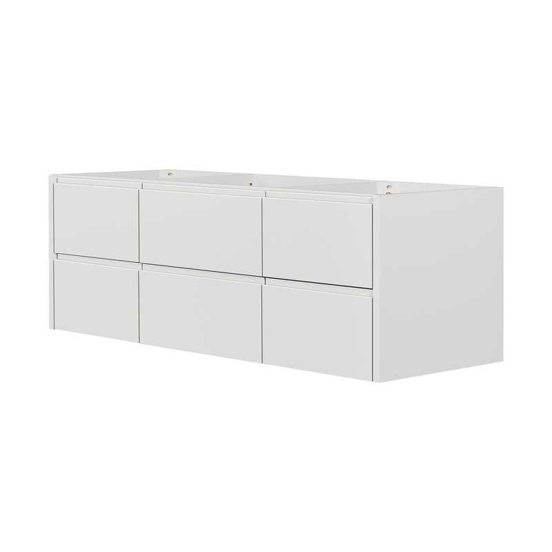   Base de meuble-lavabo mural simple 60 po West en blanc chaud West, Blanc chaud