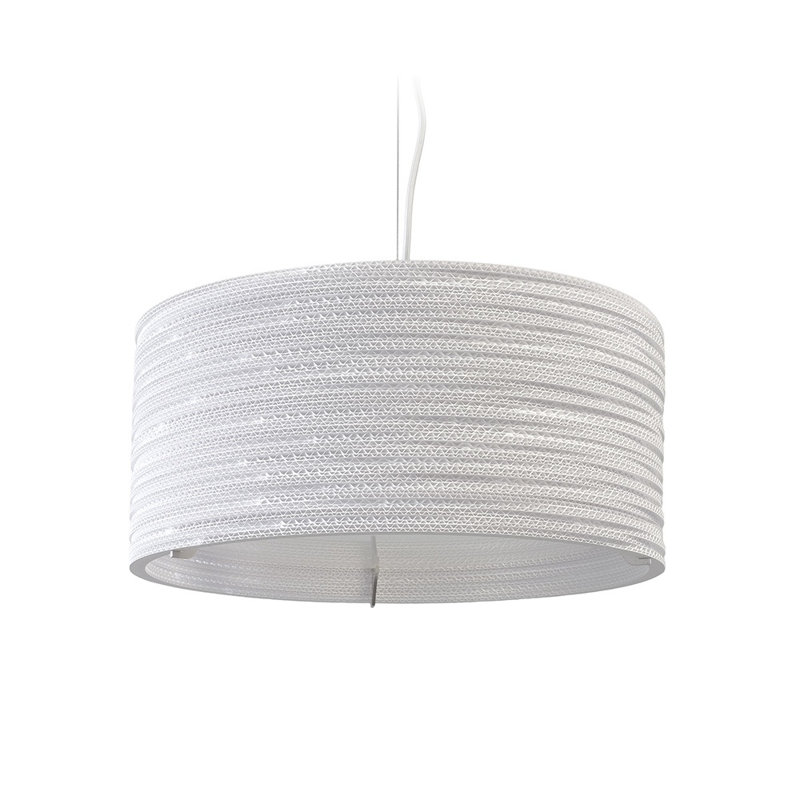 Scraplight Drum Recycled Cardboard Pendant Light, 60" H x 18" W x 18" D, Blonde
