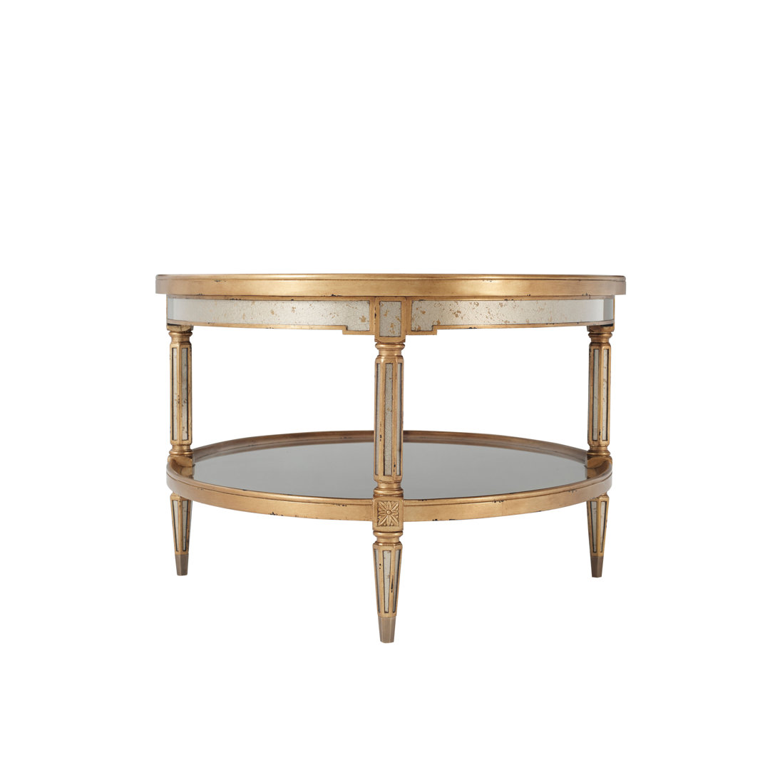 Eglomisé Glass Top Coffee Table Theodore Alexander