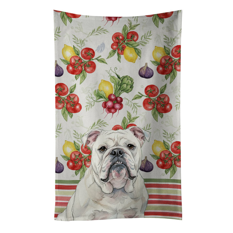 Serviette de cuisine White White Bulldog, White English Bulldog