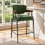Tabouret de bar enveloppant en noyer avec siège rembourré-418163246