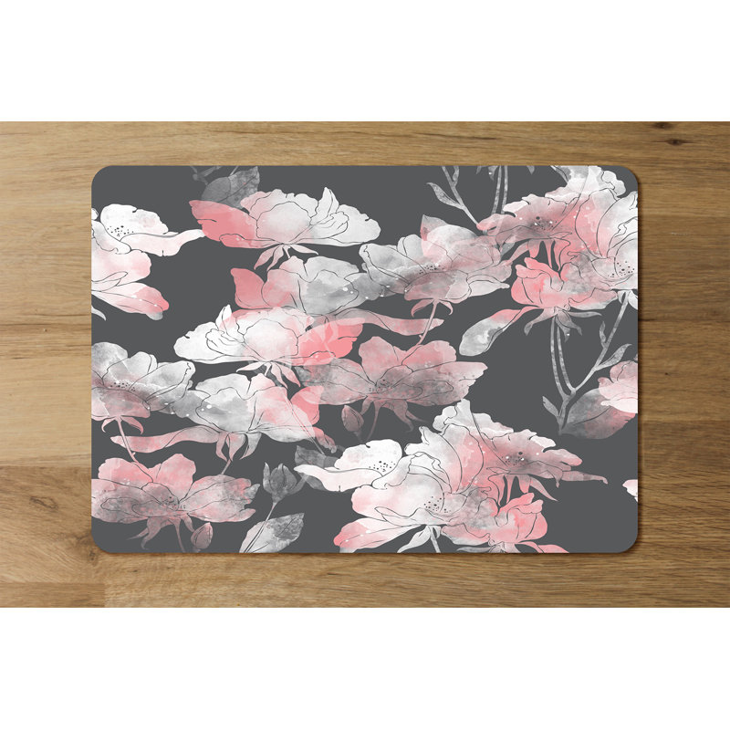 Ackermanville Polyester-Coated Hardboard Floral Rectangle Placemat