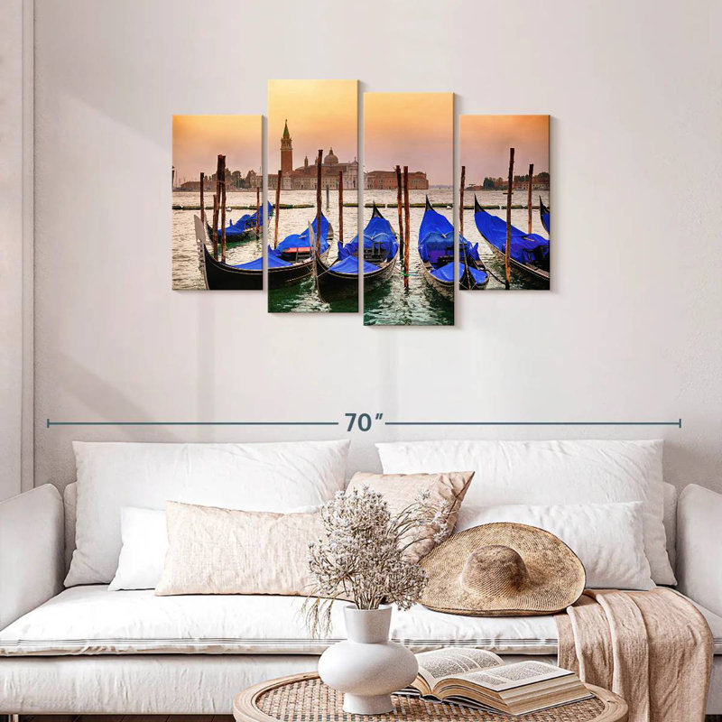 Mehar Venice Gondolas Sunset, 27" H x 43" W
