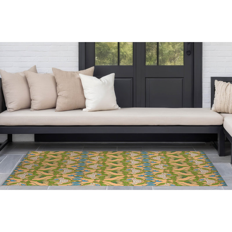 Tapis d'extérieur Piper, Rectangle 5 pi x 3 pi, Jaune