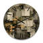 Horloge murale abstraite géométrique en gris et jaune-935014977