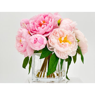 Arrangement floral de pivoines, centre de table artificiel artificiel