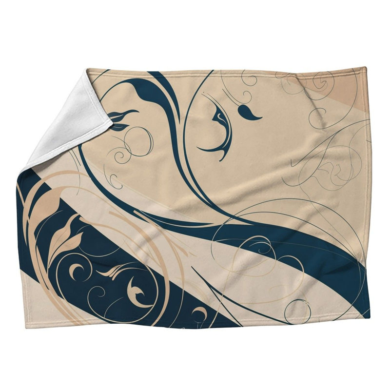 Swirls Cool Pattern Machine Printed Throw Blanket, 50" W x 60" L