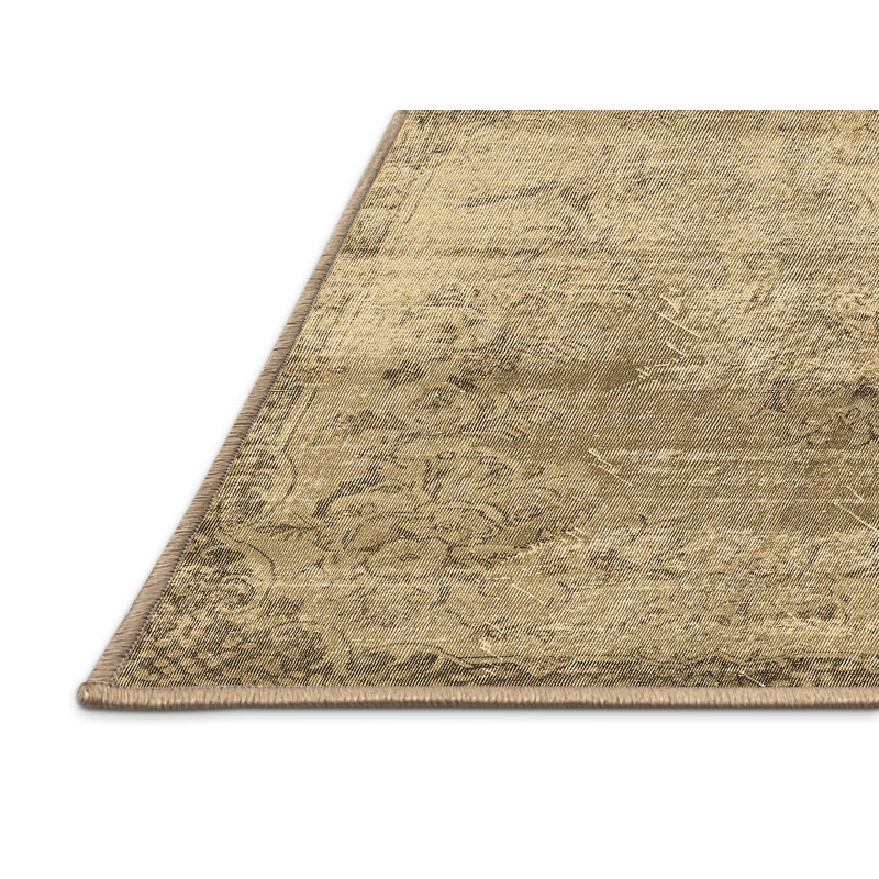 Tapis contemporains brun lavable à la machine 2582, Rectangle 5 pi x 7 pi