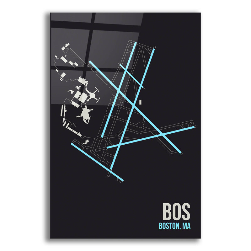 Art mural en verre BOS, H 24 po x l 16 po x P 0,2 po
