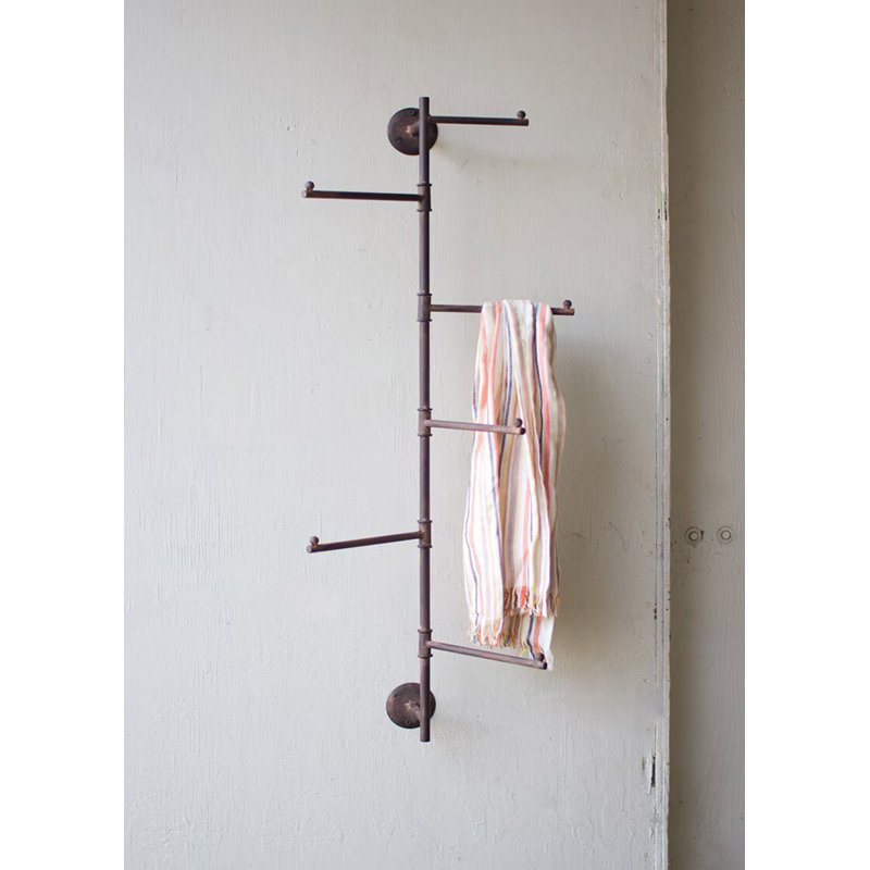  Rustic Metal Wall Swivel Coat Rack – 35.6 Inch Brown - Set of 2