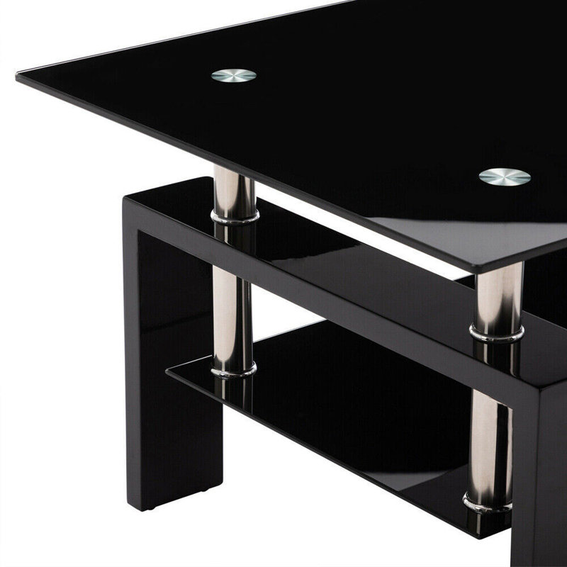 Table basse rectangulaire en verre