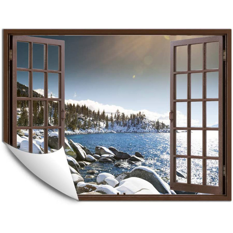 Window Brown Scenery Peel & Stick Border, 36" W x 48" L