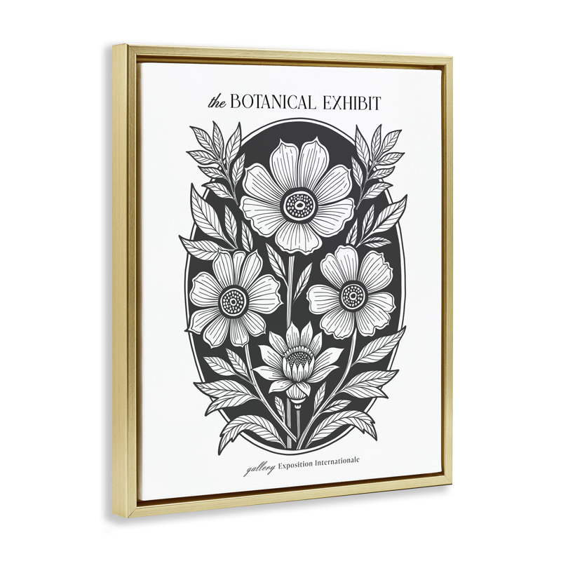 Art mural encadré en miroir avec fleurs en miroir, H 31 po x l 25 po, Cadre flottant gris lustré