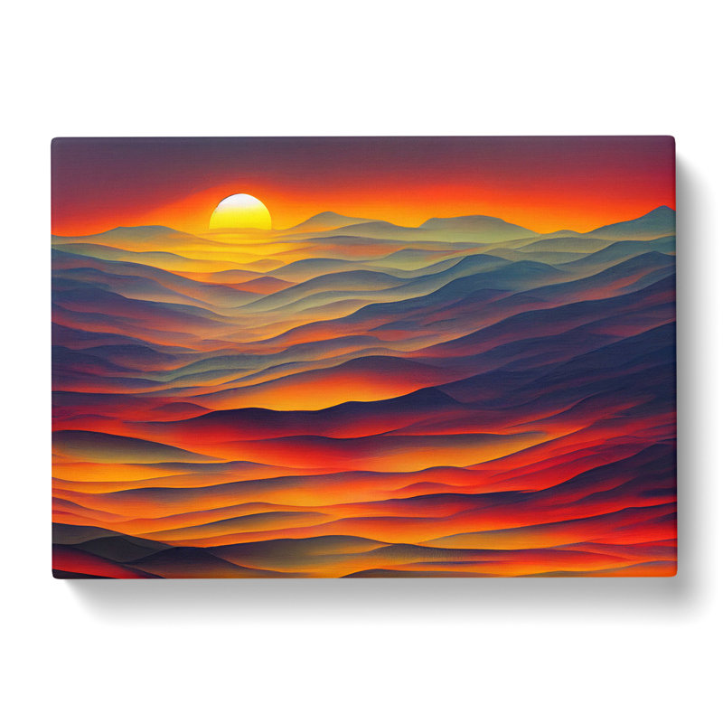 Blooming Mountain Sunset - Wrapped Canvas, 50cm H x 76cm W x 3cm D