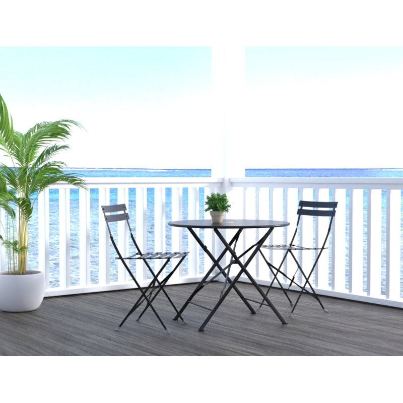 Ensemble bistro noir élégant 30 po avec trou pour parasol intégré Elegant, Noir