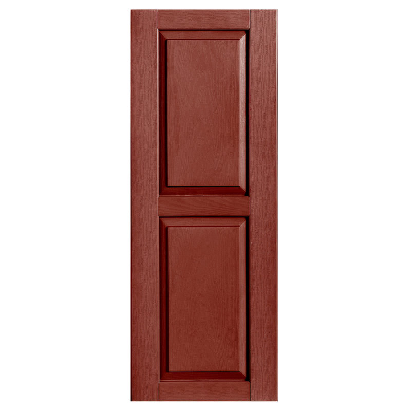 Volet extérieur à panneau surélevé en vinyle simple, Rouge, 18 po, 52 po