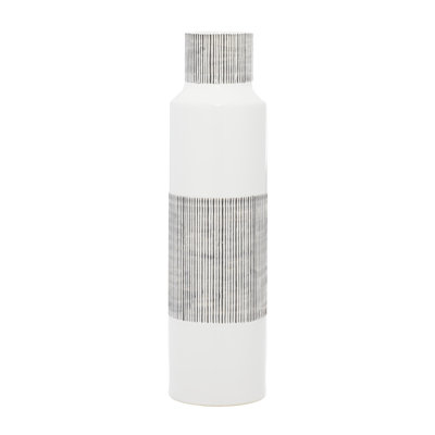 Cosmoliving By Cosmopolitan White Ceramic Modern Vase