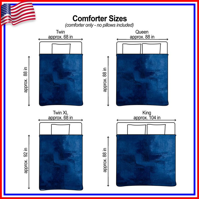 Textured Blue Abstract Comforter, Twin