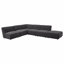 Fauteuil d'appoint rembourré en tissu anthracite foncé