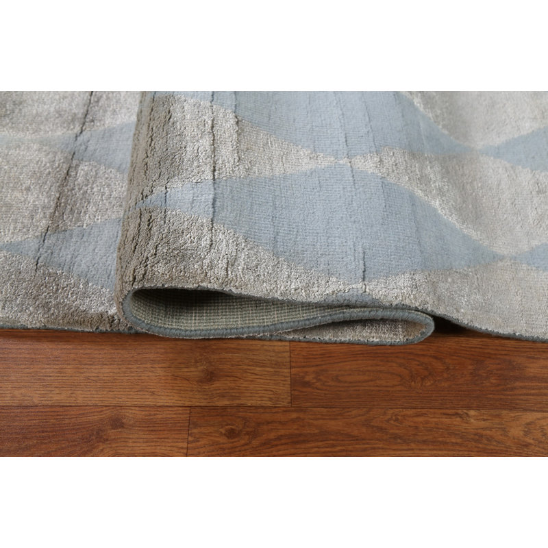 Tapis oriental moderne treillis noué à la main 8 x 10