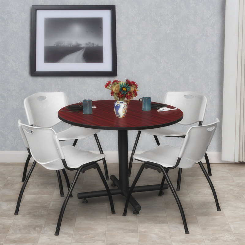 Table de salle de repos Nicklo, Acajou, Gris, 29" H x 36" L x 36" D