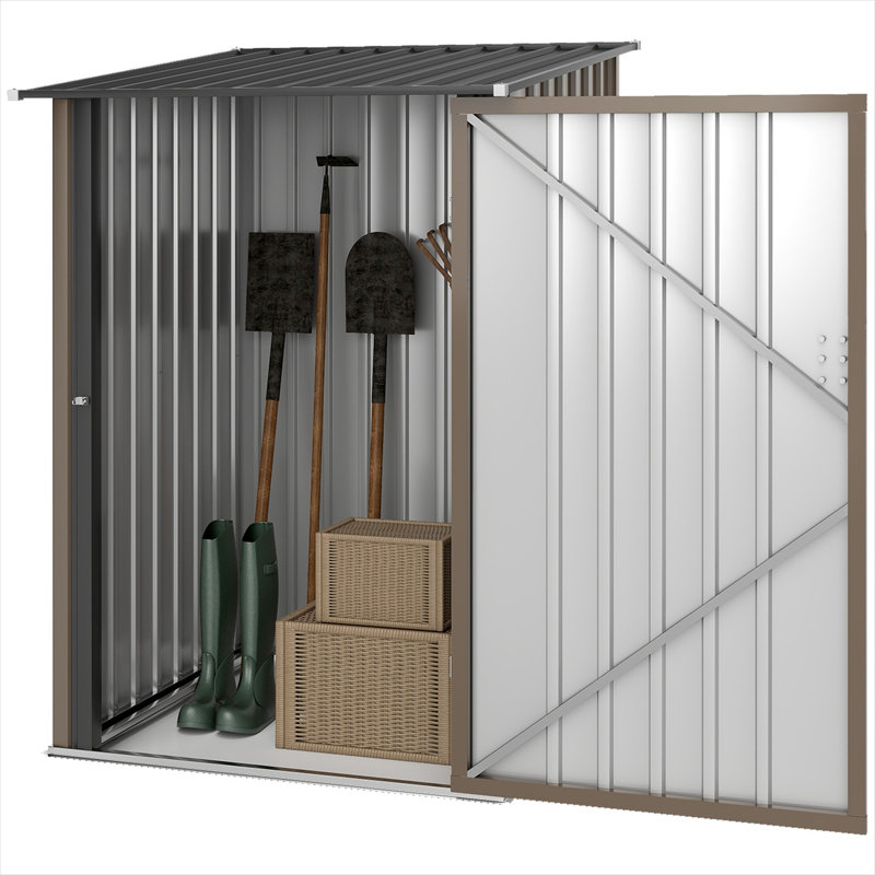Remise de rangement en métal avec rangement et assemblage pour deux personnes requis Lean-To 3,3 x 3,4 pi