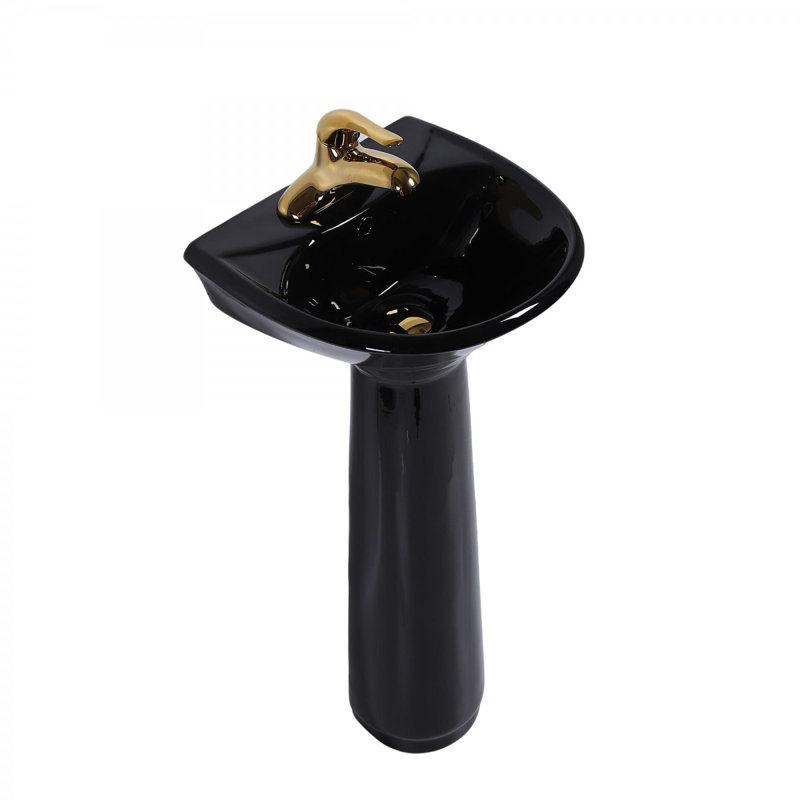 Lavabo de salle de bain en porcelaine 16" avec trop-plein en porcelaine space saving design