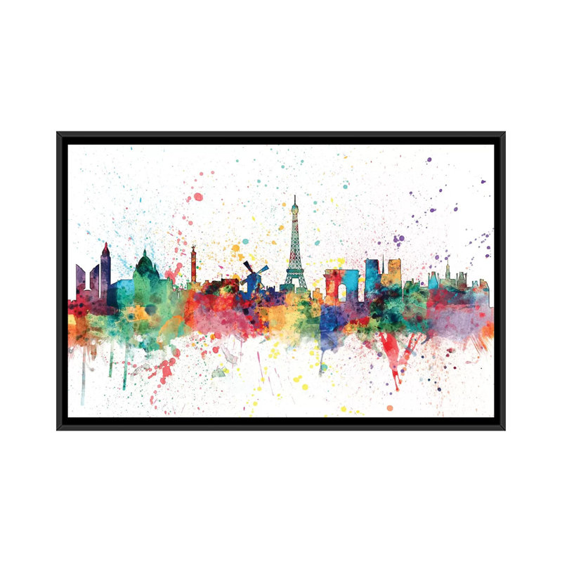 Série d’horizons en arc-en-ciel : paris, france, reproduction d’art sur toile tendue, H 40 po x l 60 po x P 1,5 po