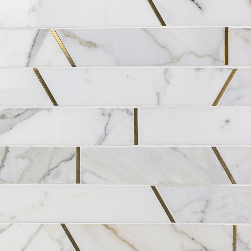 Divinity 2" x 8" Marble Linear Mosaic Wall Tile