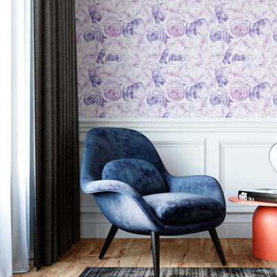 Delfeena Peel & Stick Floral Roll